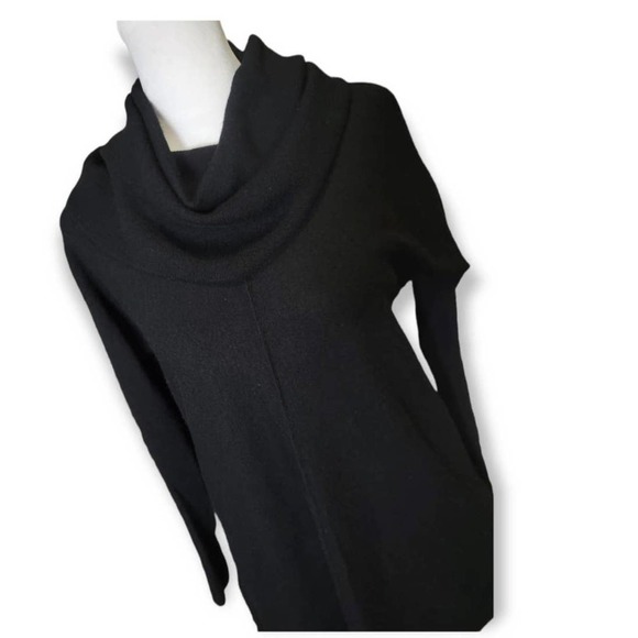 Tahari Womens Extra Fine Merino Wool Cowl Neck Size‎ Small Black - Picture 3 of 8